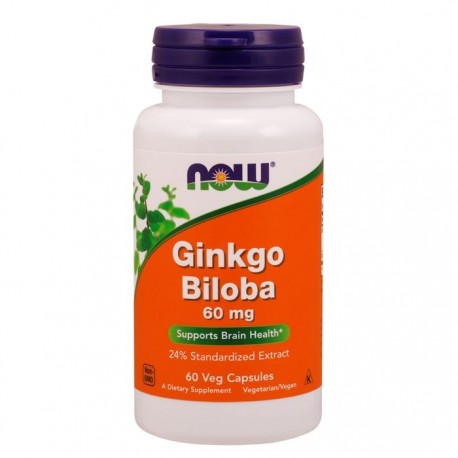 Ginkgo Biloba, Now Foods, 60 мг, 60 капсул