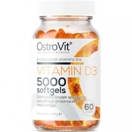 Vitamin D3, OstroVit, 5000 IU, 60 капсул