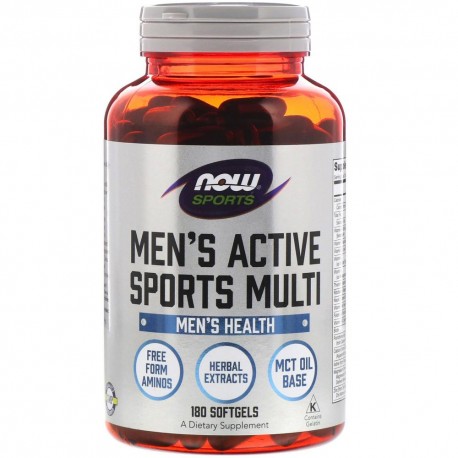 Now Foods, Men's Active Sports Multi 180 мягких желатиновых капсул