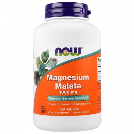 Now Foods, Magnesium Malate (180 таблеток)