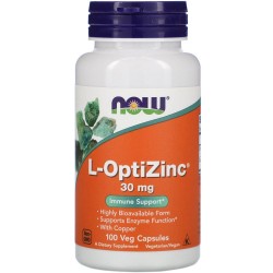 Now L-OptiZinc 30 мг (100 вег. капсул)
