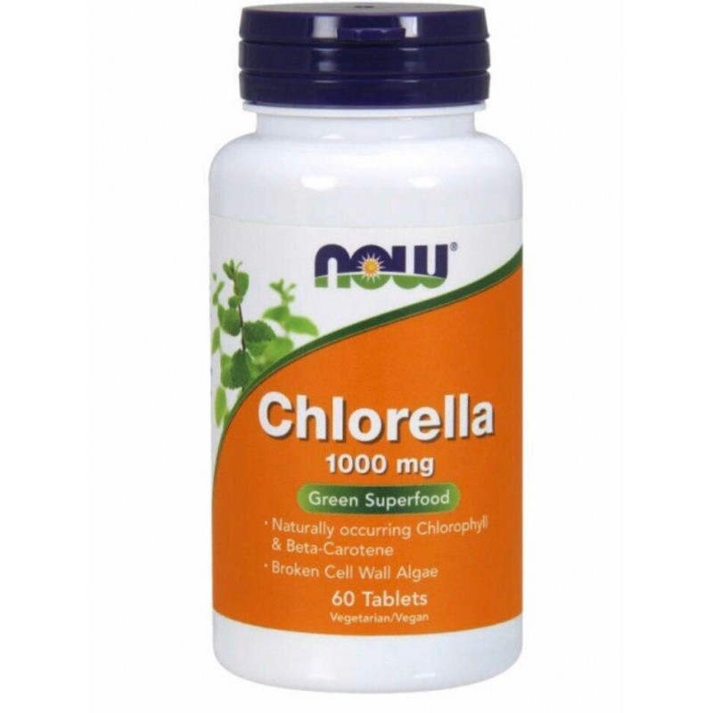 Now Foods, Chlorella 1000 мг (60 таб.)
