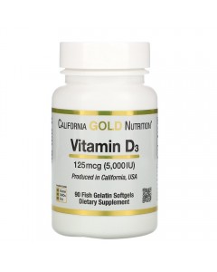 Vitamin D3 5000 IU, California Gold Nutrition, 90 капсул