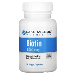 Biotin, 5.000 mcg, Lake Avenue Nutrition, 30 капсул