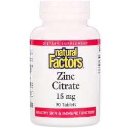 Natural Factors, Zinc Citrate, Цинк 50 мг (90 таблеток)