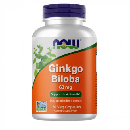 Ginkgo Biloba, Now Foods, 60 мг, 120 капсул