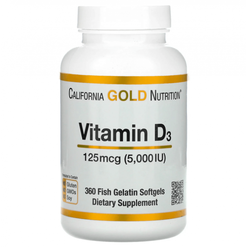 Vitamin D3 5000 IU, California Gold Nutrition, 360 капсул