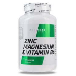 Zinc Magnesium Vitamin B6, Progress Nutrition, 60 капсул