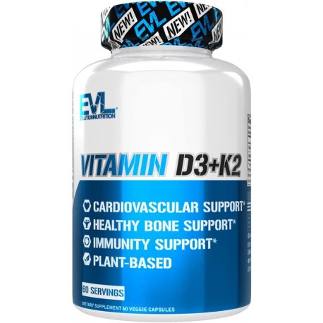 Vitamin D3+K2, Evlution Nutrition, 60 капсул