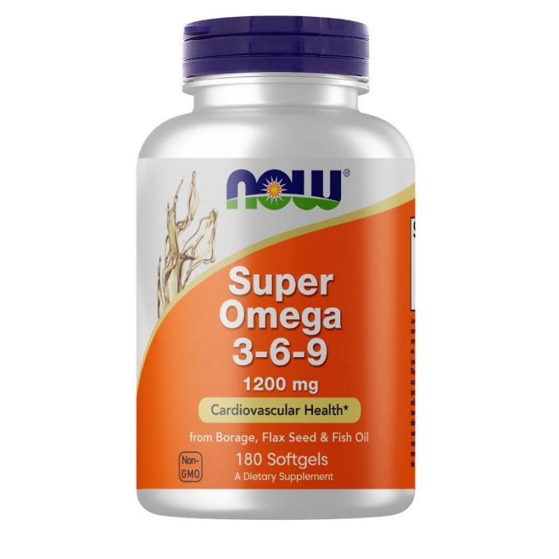 Super Omega 3-6-9, Now Foods, 1200 мг, 180 капсул