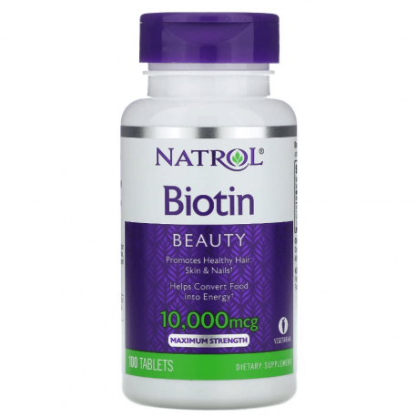 Biotin, 10000 mcg, Natrol, 60 таблеток