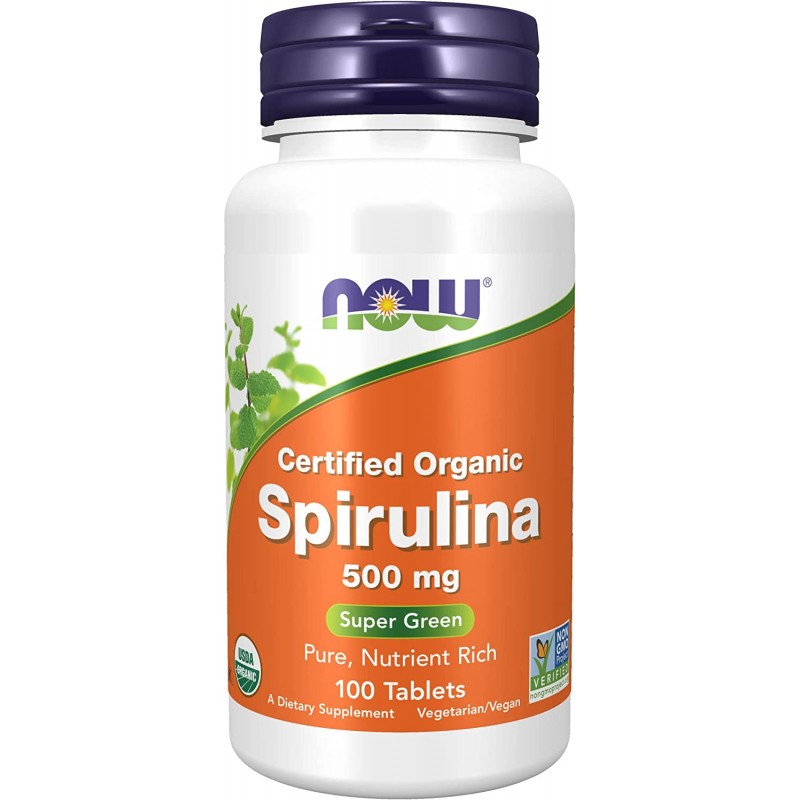 Spirulina, Now Foods, 500 мг, 100 таблеток