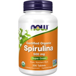 Spirulina, Now Foods, 500 мг, 200 таблеток