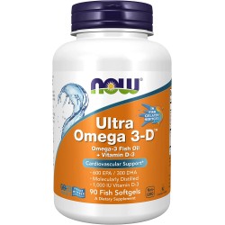 Ultra Omega 3-D, Now Foods, 1000 мг, 90 капсул