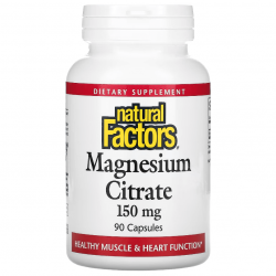 Цитрат Магния, Magnesium Citrate, Natural Factors, 150 мг, 90 капсул