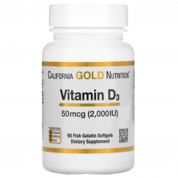Vitamin D3 2000 IU, California Gold Nutrition, 90 капсул