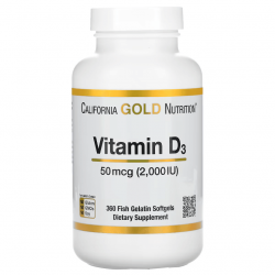 Vitamin D3 2000 IU, California Gold Nutrition, 360 капсул