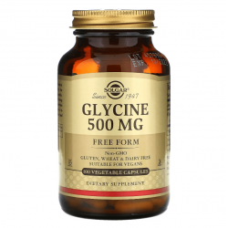 Glycine, Solgar, 500 мг, 100 капсул