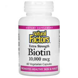 Biotin, Natural Factors, 10.000 мкг, 60 капсул