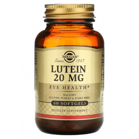 Lutein, Solgar, 20 мг, 60 капсул