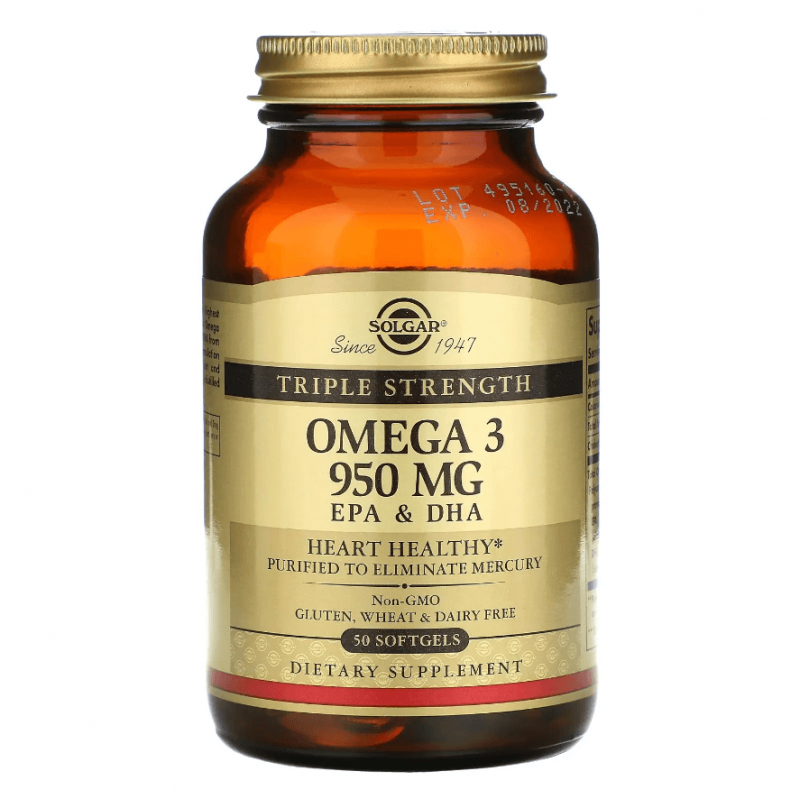 Omega-3, 950 EPA & DHA, Solgar, 50 капсул