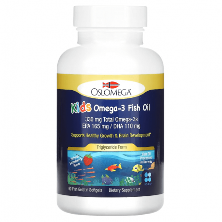 Kid's Omega-3 Fish Oil, Oslomega, 60 капсул
