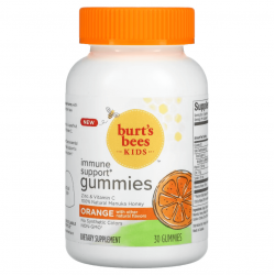 Burt's Bees, Kids, Immune Support Gummies, Orange, 30 жев. таблеток