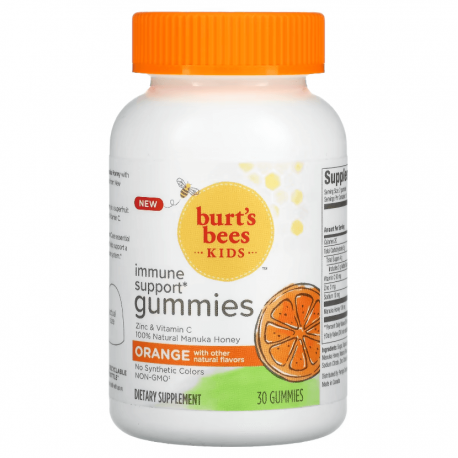 Burt's Bees, Kids, Immune Support Gummies, Orange, 30 жев. таблеток