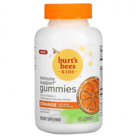 Burt's Bees, Kids, Immune Support Gummies, Orange, 50 жев. таблеток