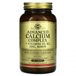 Advanced Calcium Complex + Vitamins D3 K2 Zinc Boron, Solgar, 120 таблеток