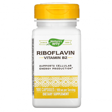 Nature's Way, Riboflavin, Vitamin В2, 100 мг, 100 капсул