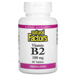 Vitamin B2, Natural Factors, 100 мг, 90 таблеток