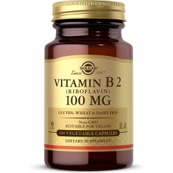 Vitamin B2 (Riboflavin), Solgar, 100 мг, 100 капсул