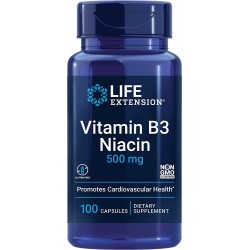 Vitamin B3 Niacin, Life Extension, 500 мг, 100 капсул