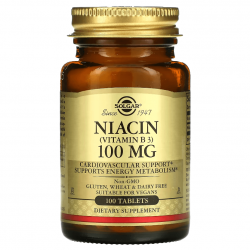 Vitamin B3 (Niacin), Solgar, 100 мг, 100 таблеток