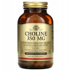 Choline, Solgar, 350 мг, 100 капсул