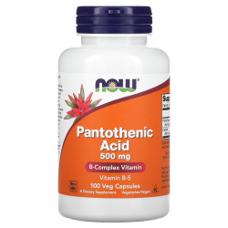 Pantothenic Acid, Now Foods, 500 мг, 100 капсул