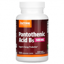 Pantothenic Acid B5, Jarrow Formulas, 500 мг, 100 капсул