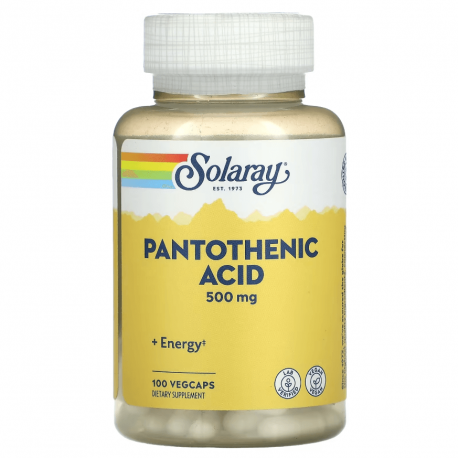 Pantothenic Acid, Solaray, 500 мг, 100 капсул