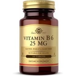 Solgar, Vitamin B-6 25 мг, 100 капсул