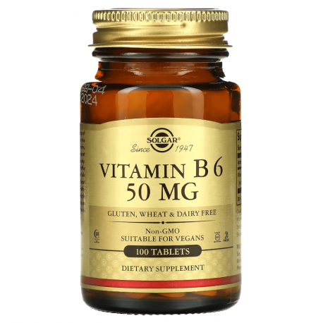 Vitamin B-6, Solgar, 50 мг, 100 капсул
