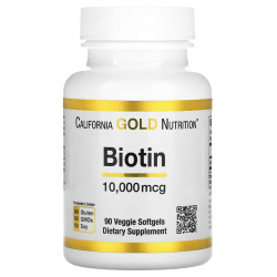 Biotin, California Gold Nutrition, 10.000 мкг, 90 капсул