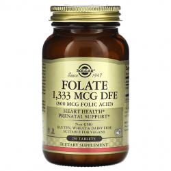Folate, Solgar, 800 мкг, 250 таблеток