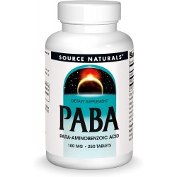 PABA, Source Naturals, 100 мг, 250 таблеток