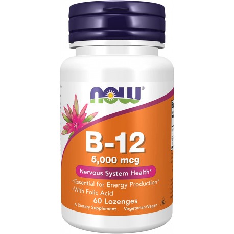 B-12, Now Foods, 5000 мкг, 60 пастилок