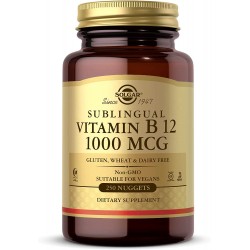 Vitamin B12, Sublingual Methylcobalamin, Solgar, 1000 мкг, 60 капсул