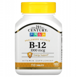 B-12, 21st Century, 1000 мкг, 110 таблеток