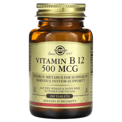 Vitamin B 12, Solgar, 500 мкг, 100 таблеток