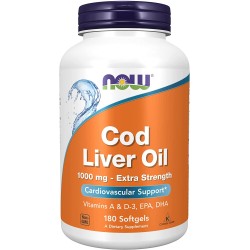 Cod Liver Oil, Now Foods, 1000 мг, 180 капсул
