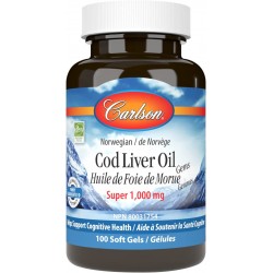 Cod Liver Oil, Wild Norwegian, Carlson, 1000 мг, 100 капсул
